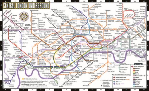 Streetwise London Underground Map - Laminated Map of the London Underground