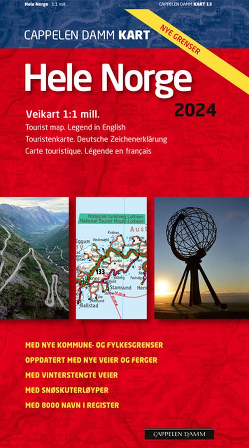 Hele Norge 2024 : veikart = tourist map = Touristenkarte = carte touristique