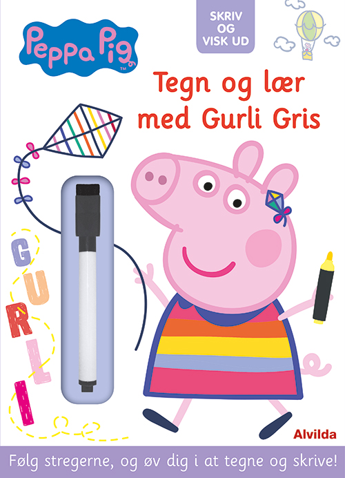 Peppa Pig - Gurli Gris - Skriv og visk ud - Tegn og lær med Gurli Gris