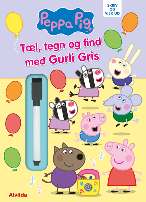 Peppa Pig - Gurli Gris - Skriv og visk ud - Tæl