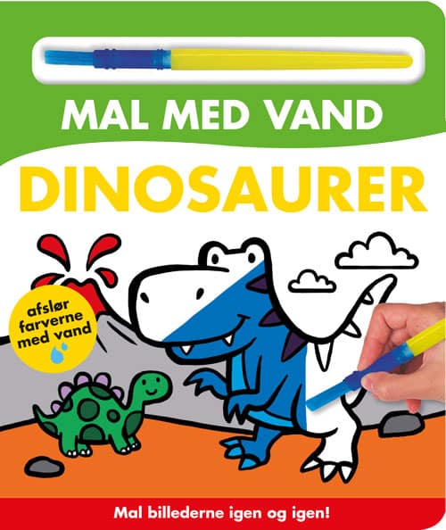 Mal med vand - Dinosaurer (papbog med pensel - farvelæg igen og igen)