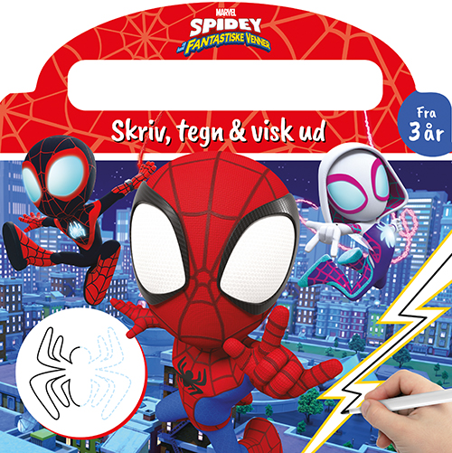 Marvel - Spidey - Skriv og visk ud  (papbog med ikke-permanent pen)