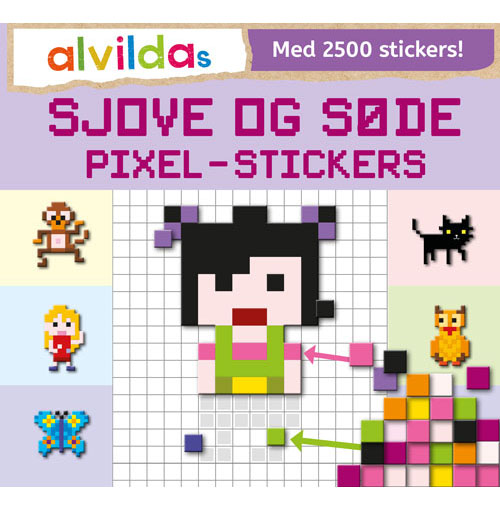 Alvildas sjove og søde pixel-stickers (sæt á 3 stk. Pris pr. stk. 69