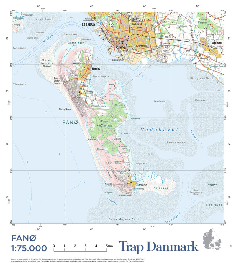 Trap Danmark: Kort over Fanø