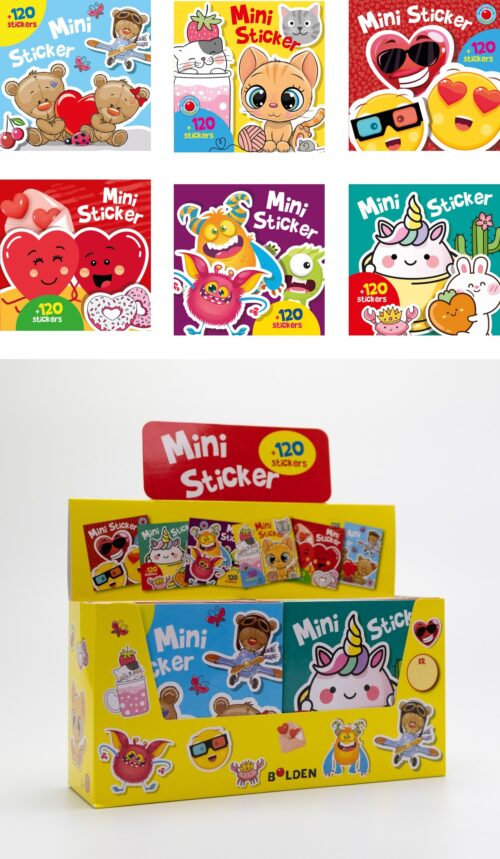 Snip Snap Snude: Mini stickers 1-6 (æske med 48 stk. ass. - pris pr. stk. ca. kr. 14