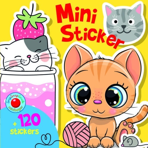 Snip Snap Snude: Mini-stickers: Katte - KOLLI á 12 stk. - pris pr. stk. ca. kr. 14