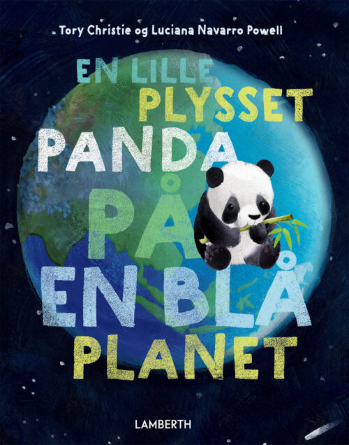 En lille plysset panda på en blå planet